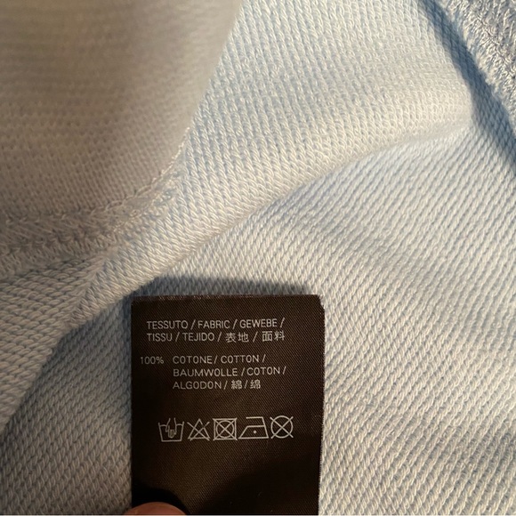 Balenciaga Paris 2020 Wom M Gorgeous Light Blue Logoed French Terry Sweatshirt - Picture 7 of 10